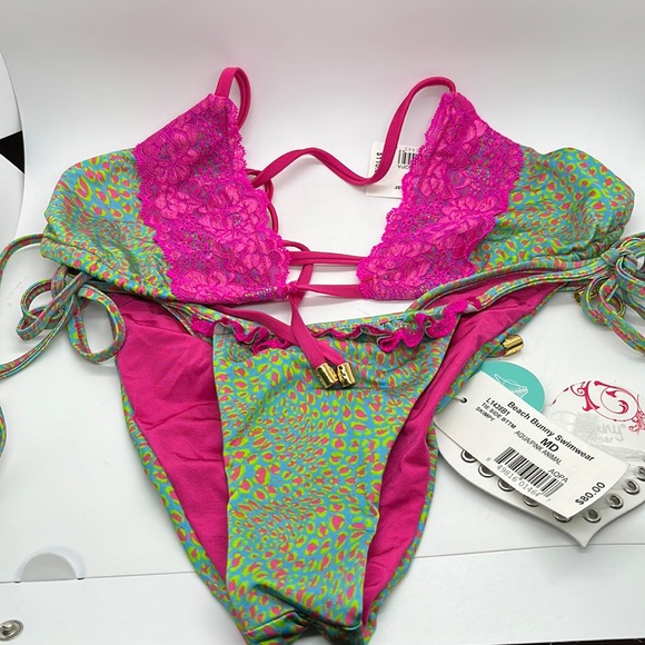 Beach Bunny Animal Bikini Top L Bottom M